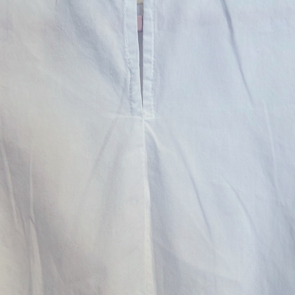 Como Vintage Size XL White Ruffle Sleeve Shirt With Dainty Pearls On Front - Picture 8 of 9